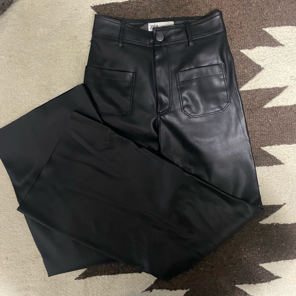 ZARA faux leather pants